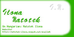 ilona matotek business card